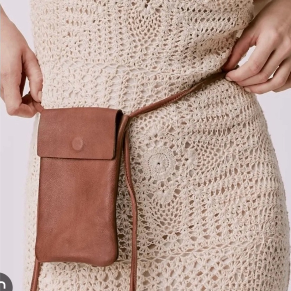 Free People vegan leather crossbody bag in white and blue only